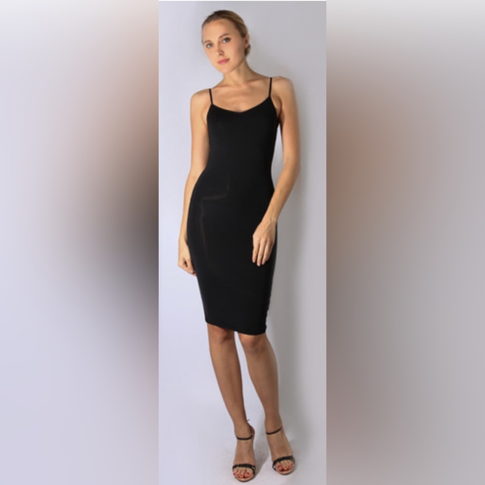 ByTiMo Black Spaghetti Strap Slip Midi Dress Size XS NWT